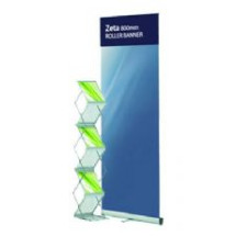 Zeta Banner Stand + Literature Holder - Display Kit